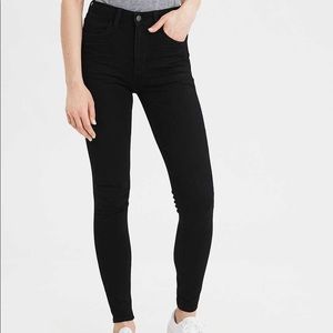 AE super high wasted black jeans